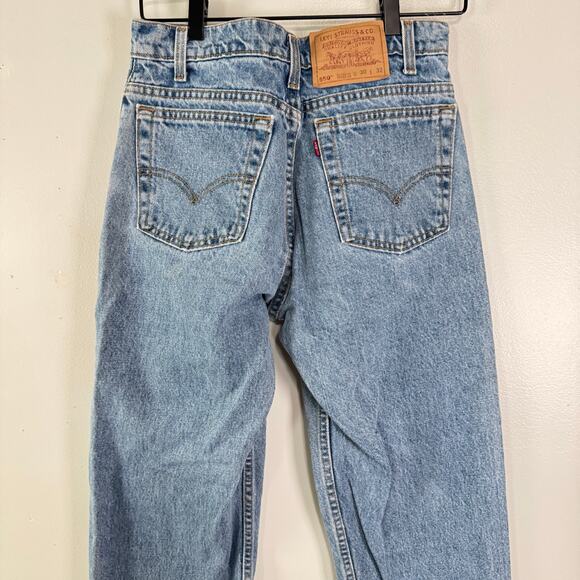 VTG Levis 550 Relaxed Fit Tapered Leg Jeans Mens W30 L32 Light Wash Y2K 1996 - Picture 8 of 12